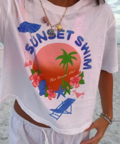 Sunset Swim Boxy Tee