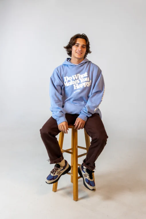 Happy Hoodie Light Blue