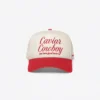 Caviar Cowboy Cap (Beige & Red)