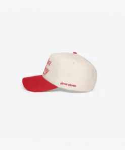 Caviar Cowboy Cap (Beige & Red)